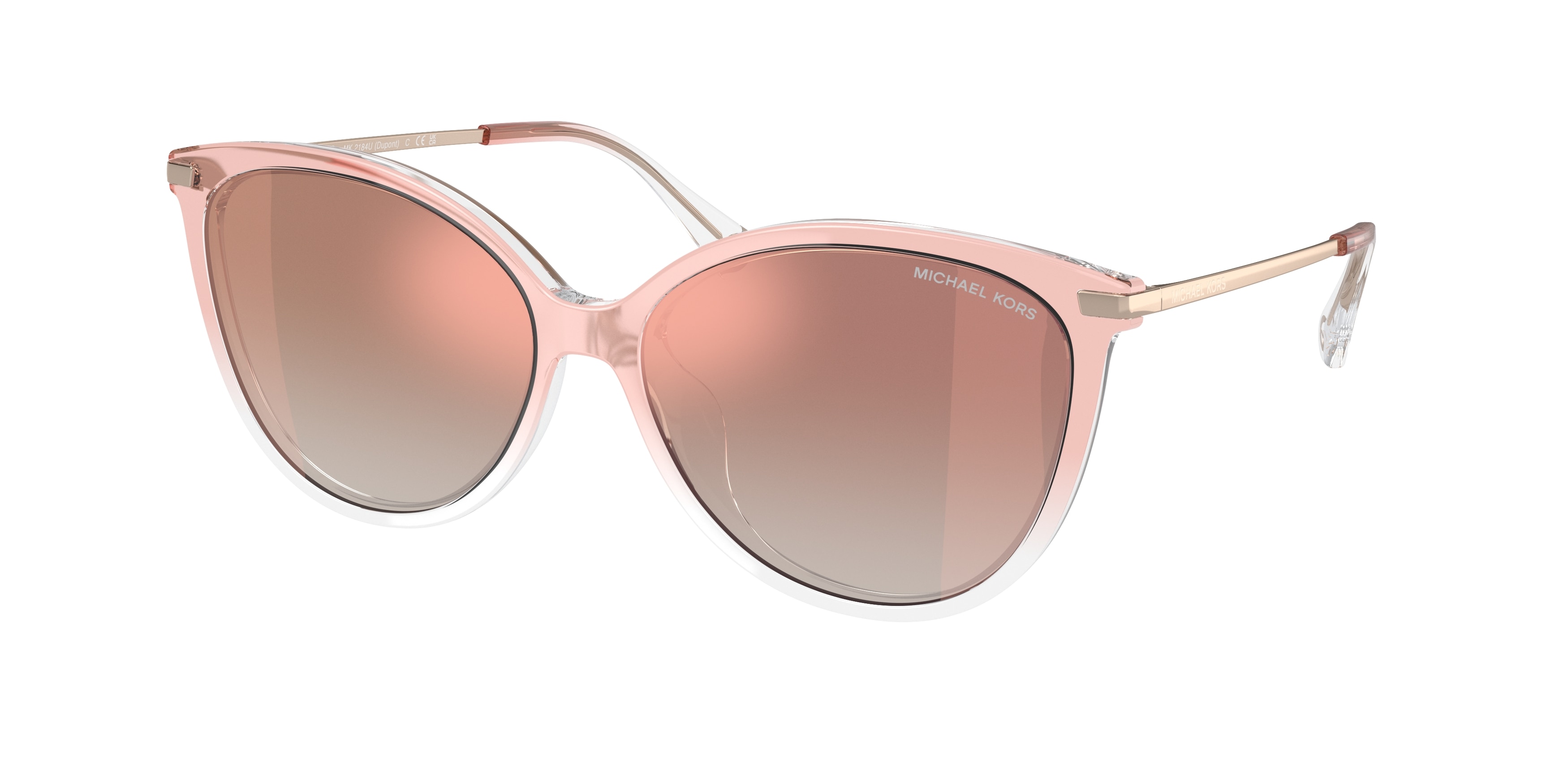Michael Kors Damen MK2184U Dupont 32556F Sonnenbrillen Injiziert Rosa Gold Cat Eye Normal Schattiert-image